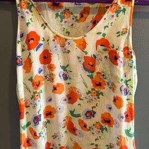 Joie floral silk pocket tank XS
